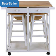 Casual Home Breakfast Table Cart With Stools