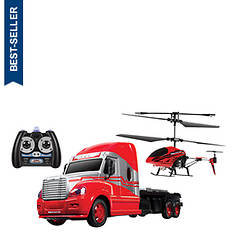 R/C Mega Hauler Truck & Helicopter Combo Pack