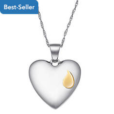 Sterling Silver Memorial Heart Pendant Necklace