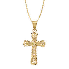 10K Filigree Cross Necklace