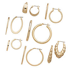7-Pair Hoop Pierced Earring Set