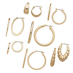 7-Pair Hoop Pierced Earring Set