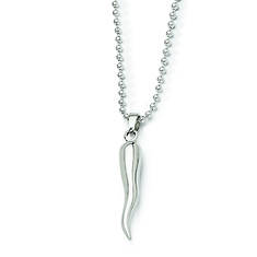 Stainless Steel Italian Horn Necklace