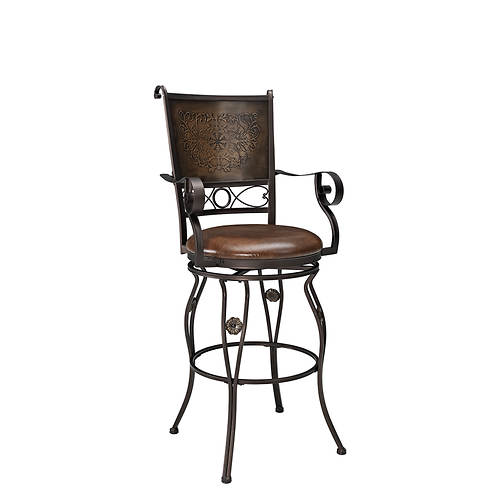 Big & Tall Stamped Back Barstool with Arms