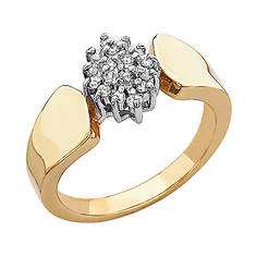 Cluster Pave Gold Plated Ring