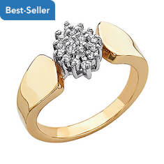 Cluster Pave Gold Plated Ring