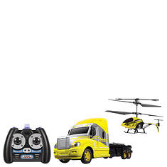 R/C Mega Hauler Truck & Helicopter Combo Pack