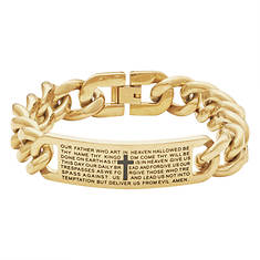 Lord's Prayer Stainless Steel Curb Bracelet