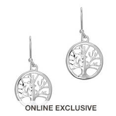 Sterling Silver Tree of Life Drop Earrings