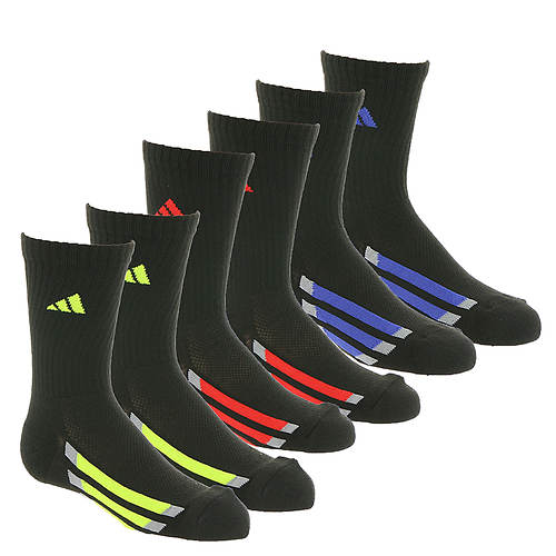 adidas Vertical Stripe 6-Pack Crew Socks (Boys')