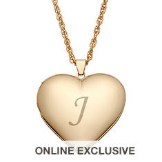 Gold-Plated Single-Initial Heart Locket