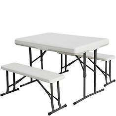 Stansport™ Folding Resin Table With Bench Seats