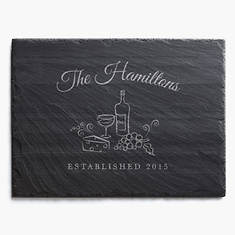 Personalized Slate Wine & Cheese Serving Board