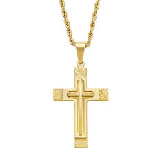 Men's Gold-Plated Cross Necklace