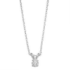 10K Gold Solitaire Necklace