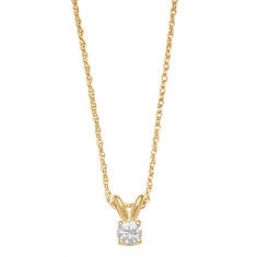 10K Gold Solitaire Necklace