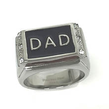 Stainless Steel CZ Dad Ring