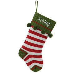 Personalized Striped Knit Stocking