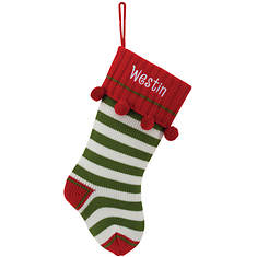 Personalized Striped Knit Stocking