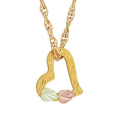 10K Black Hills Gold Floating Heart Necklace (Women's)