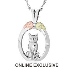 Black Hills Gold Sitting Cat Necklace (Women's)