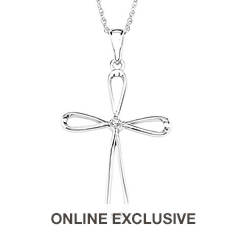 Diamond Cross Necklace (Women's)