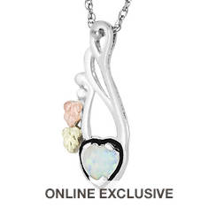 Black Hills Gold Dangle Opal Heart Necklace (Women's)