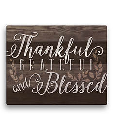 Thankful, Grateful & Blessed Canvas