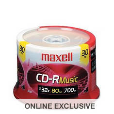 Maxell 30-Count CD-R80 Recordable Music CD's