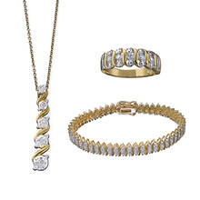 Diamond Accent Pendant Bracelet & Ring Set
