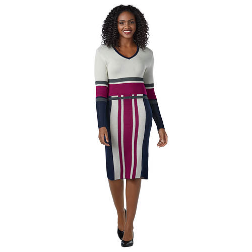 Masseys Colorblock Sweater Dress