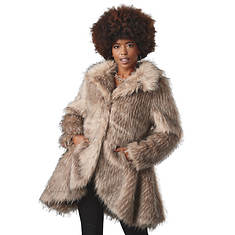 Flared Faux Fur Coat