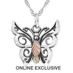 Black Hills Gold Butterfly Antique Necklace (Women's)