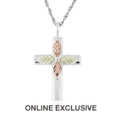 Black Hills Gold Sterling Silver Cross Necklace (Women's)