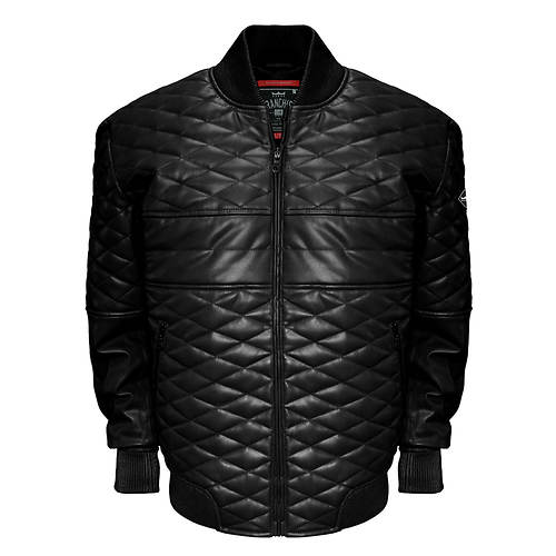 Franchise Club Men's Diamond Leather Bomber Jacket