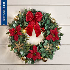 18" Pre-Lit/Pre-Decorated Wreath