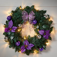 18" Pre-Lit/Pre-Decorated Wreath
