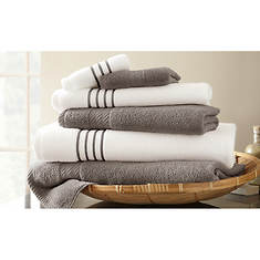 6-Piece Stripe/Contrast Towel Set