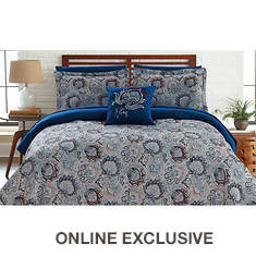 Fine Linens Printed Reversible Complete Bed Set