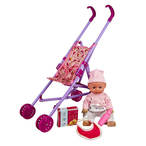 Baby Doll with Stroller Set
