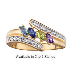 Personalized Birthstone/Diamond Mother's Ring