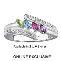 Personalized Birthstone/Diamond Mother's Ring