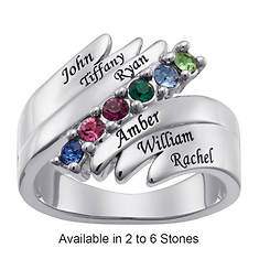 Personalized Birthstone/Family Names Ring