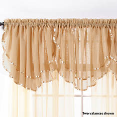 Elegance Voile 60"Wx24"L Layered  Valance