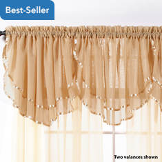 Elegance Voile 60"Wx24"L Layered  Valance