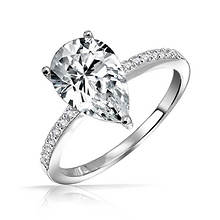 Pear-Shaped CZ Ring