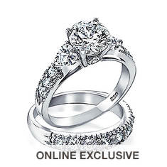 CZ Engagement Ring Set