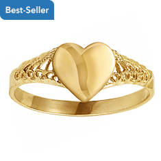 Women's 10K Gold Heart Ring 