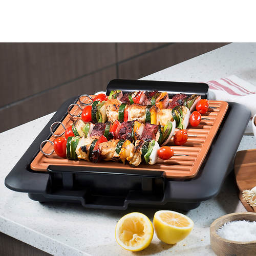 Gotham Steel Smokeless Electric Grill with Bonus Griddle Plate