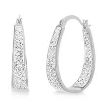 Crystal In-and-Out Horseshoe-Shaped Hoop Earrings